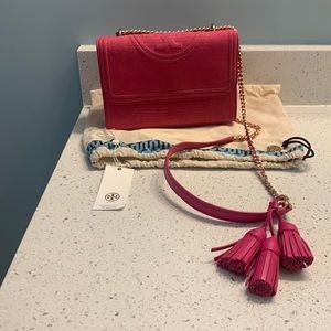 Tory Burch Fleming Snake Convertible Small Shoulder Bag